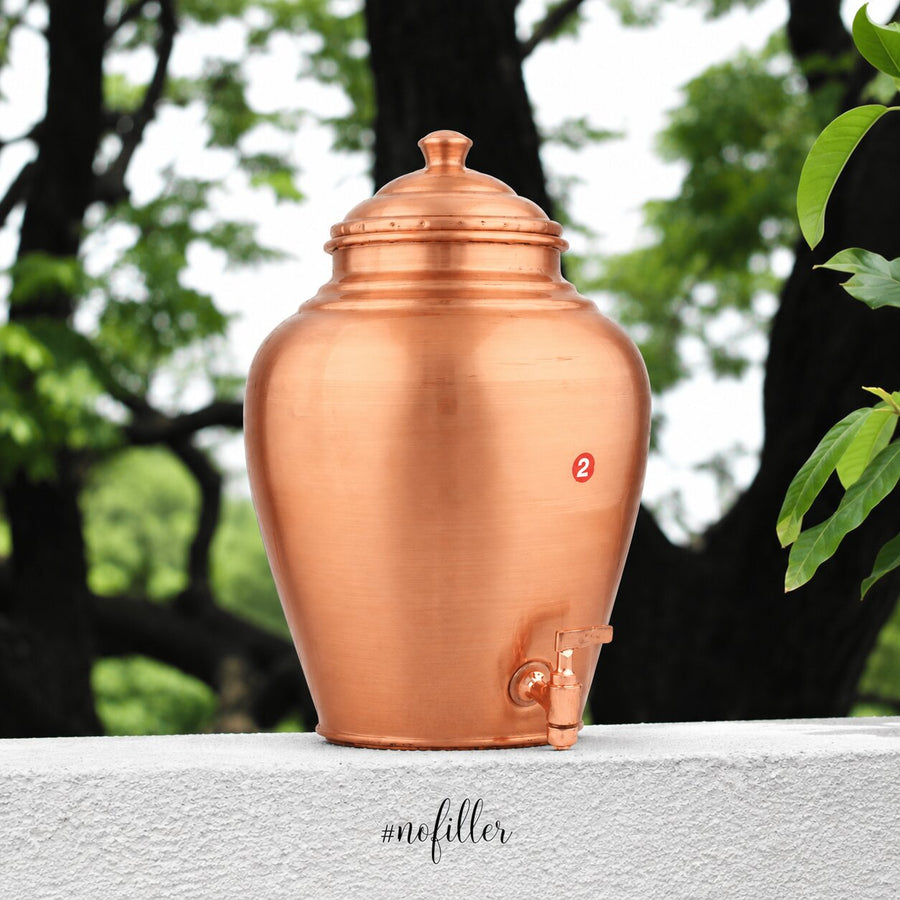 Copper Kulfi Matka – Traditional Pure Copper Water Storage Pot | Handcrafted | Lacquer Finish