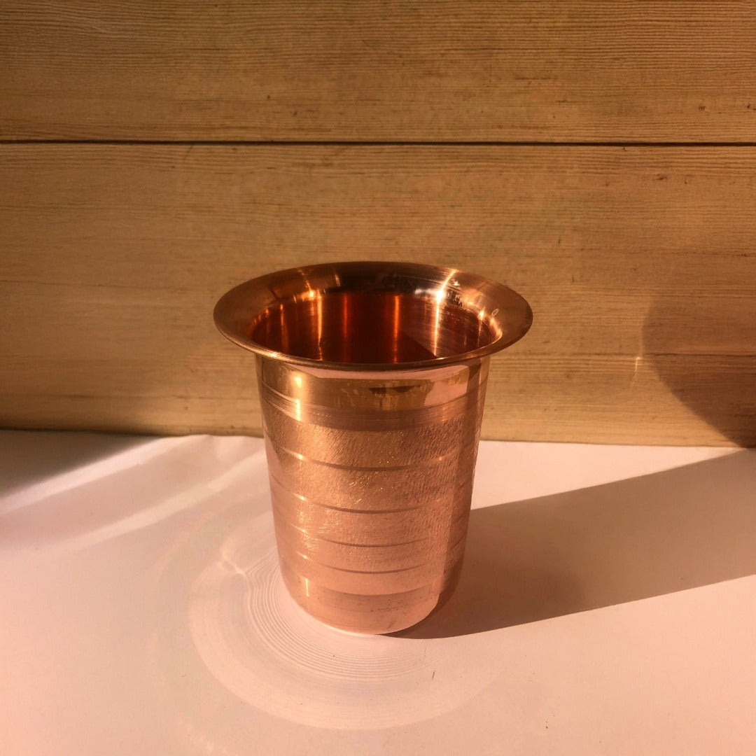 Copper Milky Glass – Ayurvedic Pure Copper Drinking Glass | Handcrafted | Diamond Touch Finish