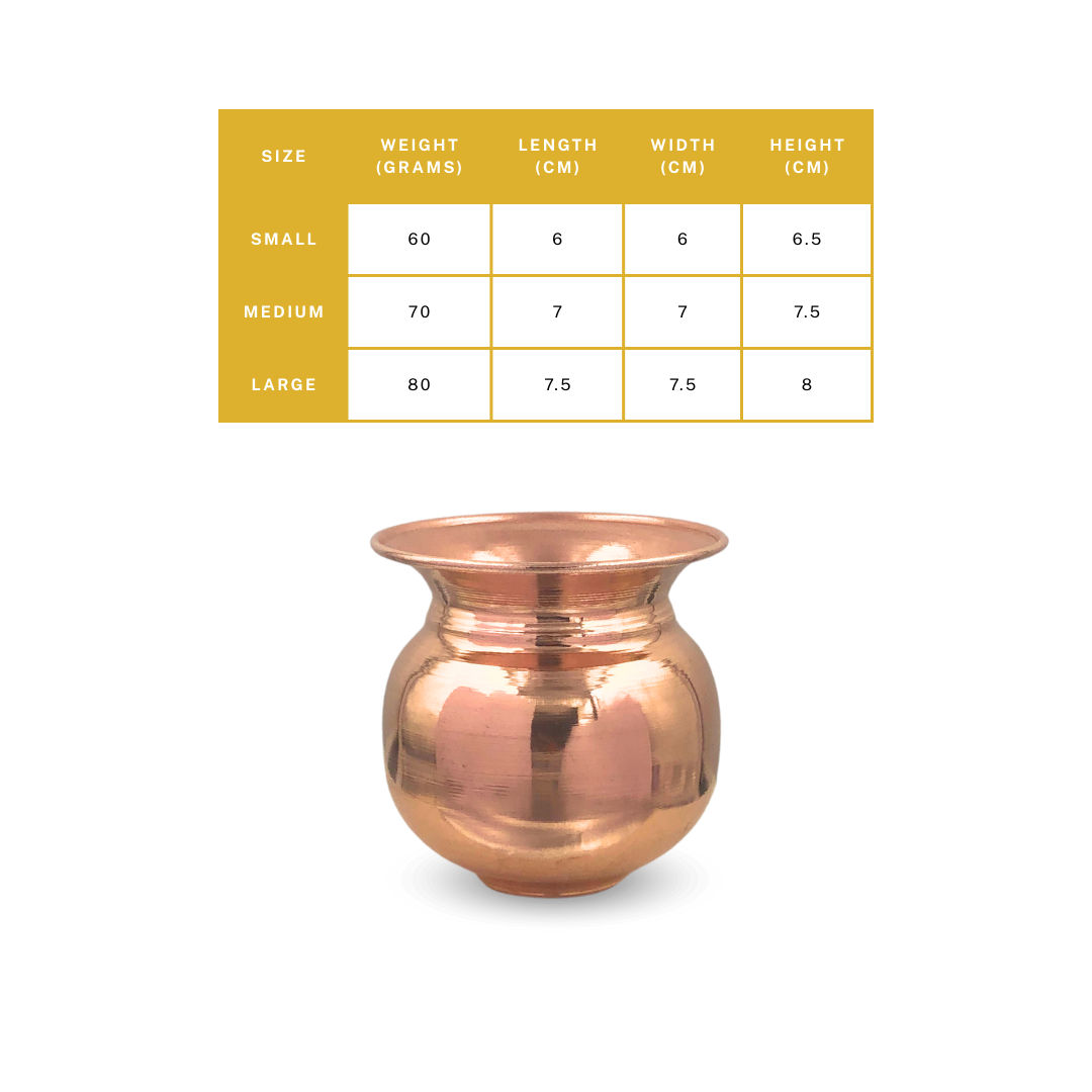 Chirag’s Apple Lota Mini – Elegant Copper Lota for Daily Pooja & Spiritual Offerings