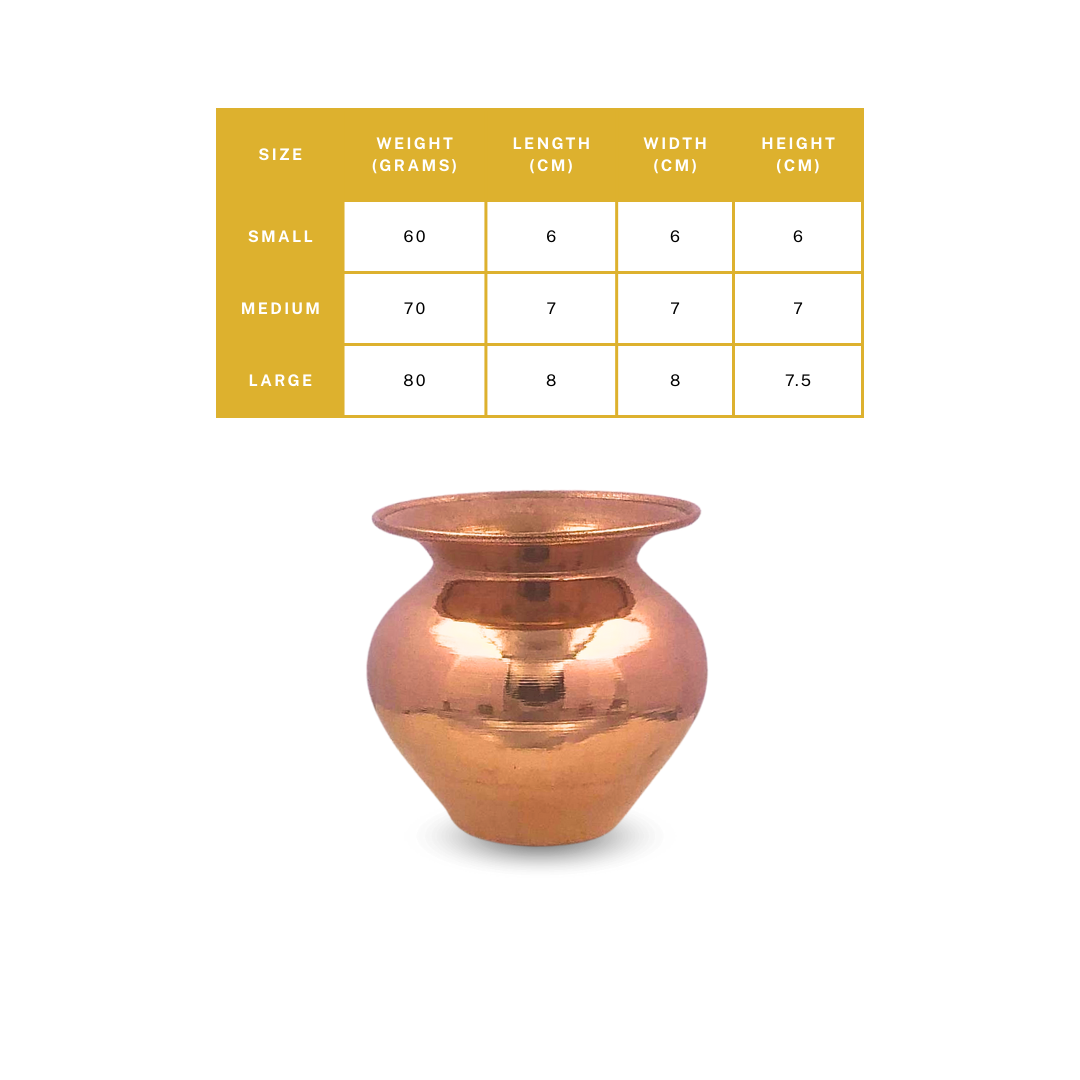 Copper Gadwa Lota Mini – Elegant Handcrafted Lota for Daily - pure copper - Chirag Pure Copper