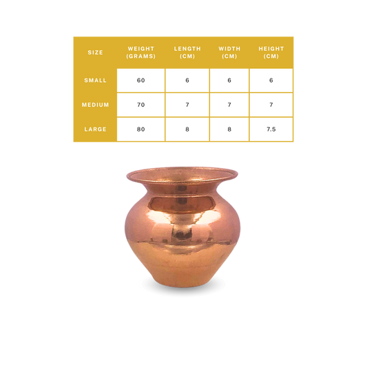 Copper Gadwa Lota Mini (Gadwee / Loti) – Elegant Handcrafted Lota for Daily Worship
