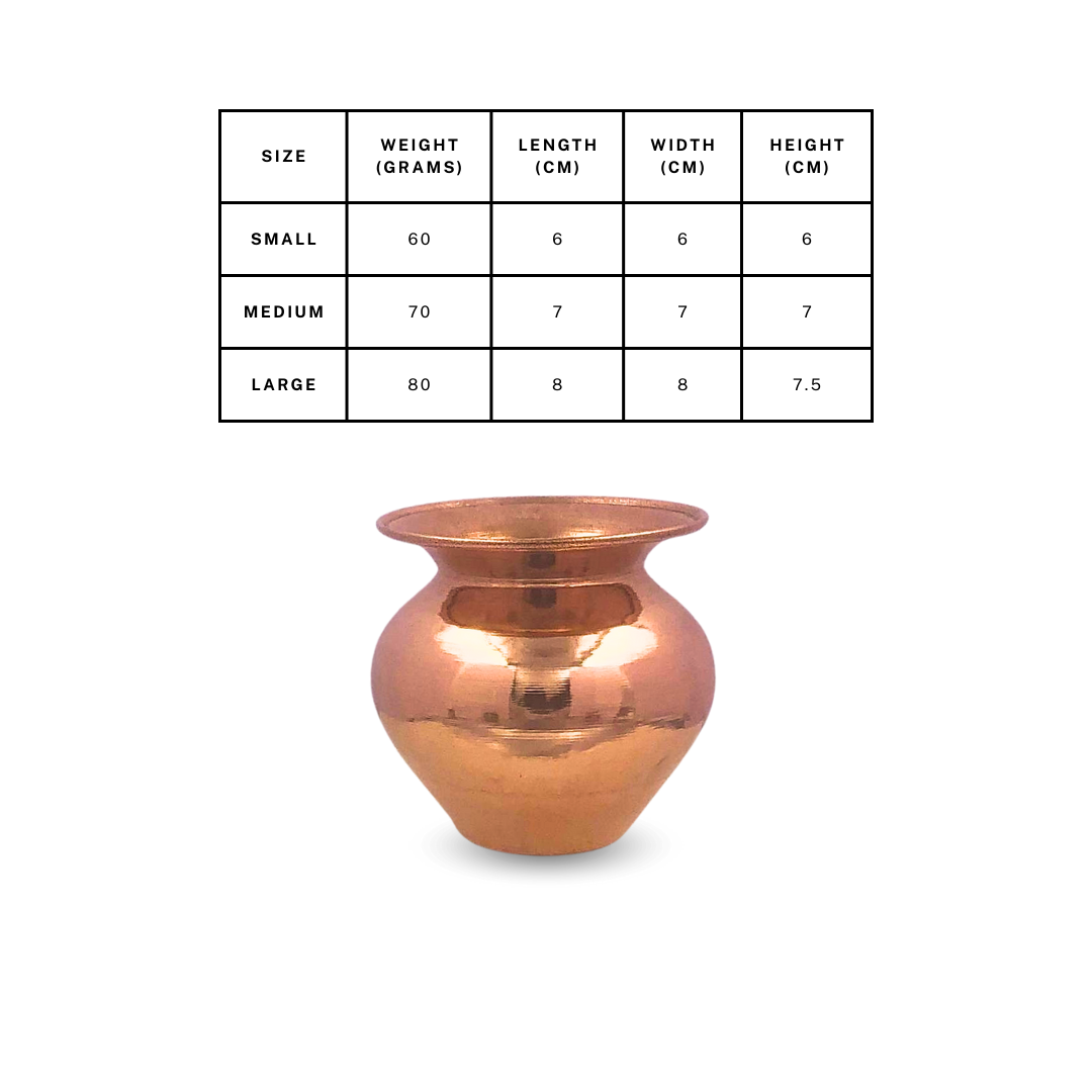Copper Gadwa Lota Mini (Gadwee / Loti) – Elegant Handcrafted Lota for Daily Worship