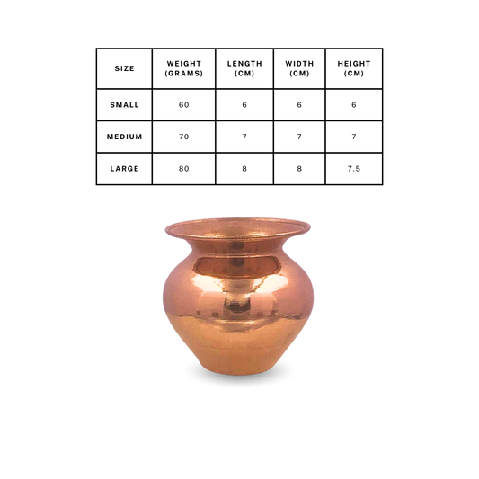 Copper Gadwa Lota Mini (Gadwee / Loti) – Elegant Handcrafted Lota for Daily Worship