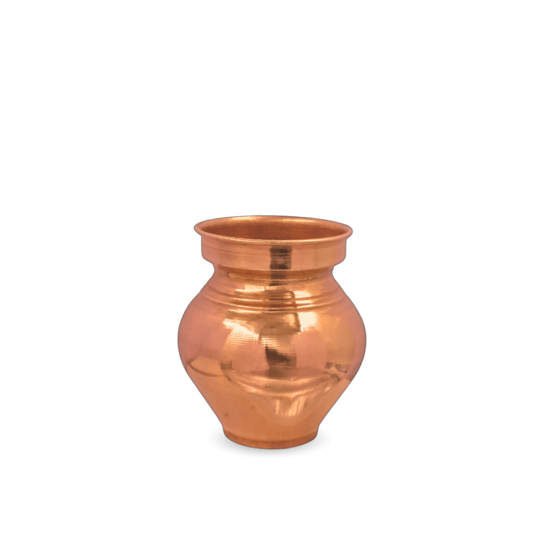 Copper Pooja Kalsi Mini – Handcrafted Mini Kalash for Daily - detail view - handcrafted copper