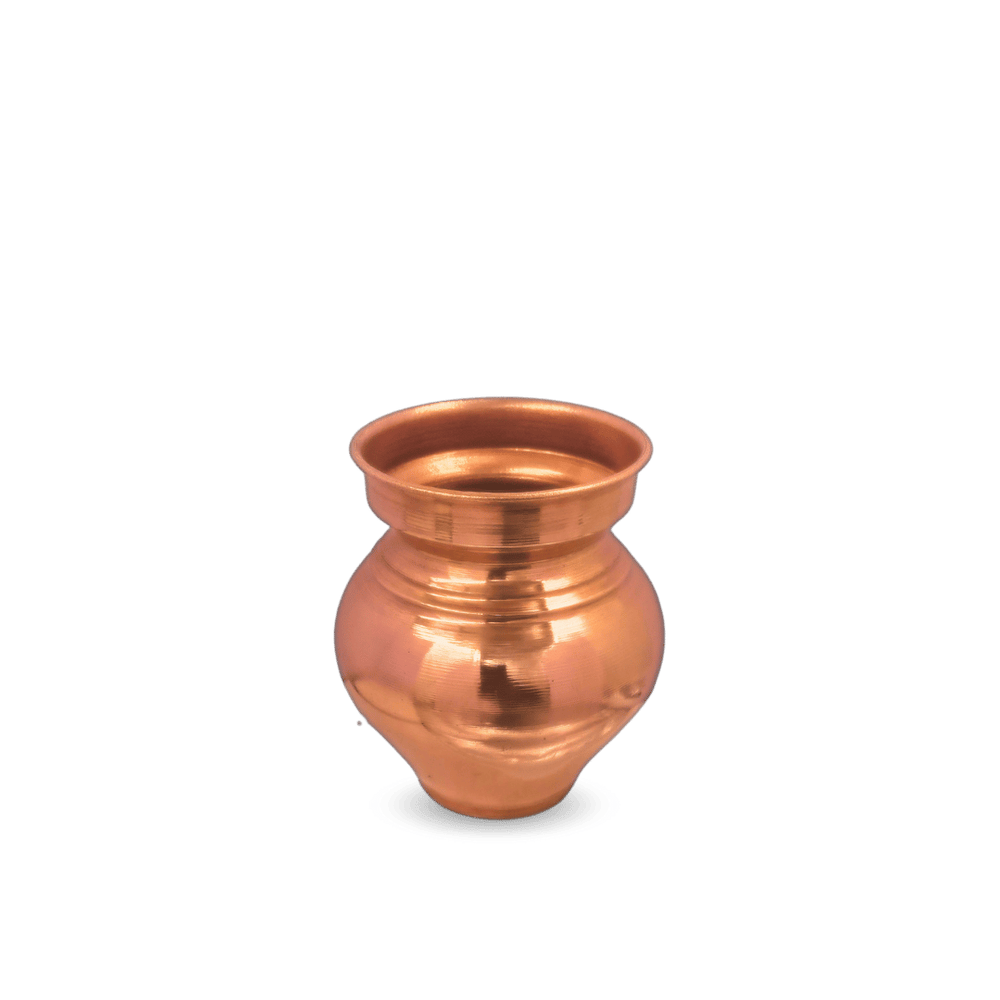 Copper Pooja Kalsi Mini – Handcrafted Mini Kalash for Daily - side view - handcrafted copper