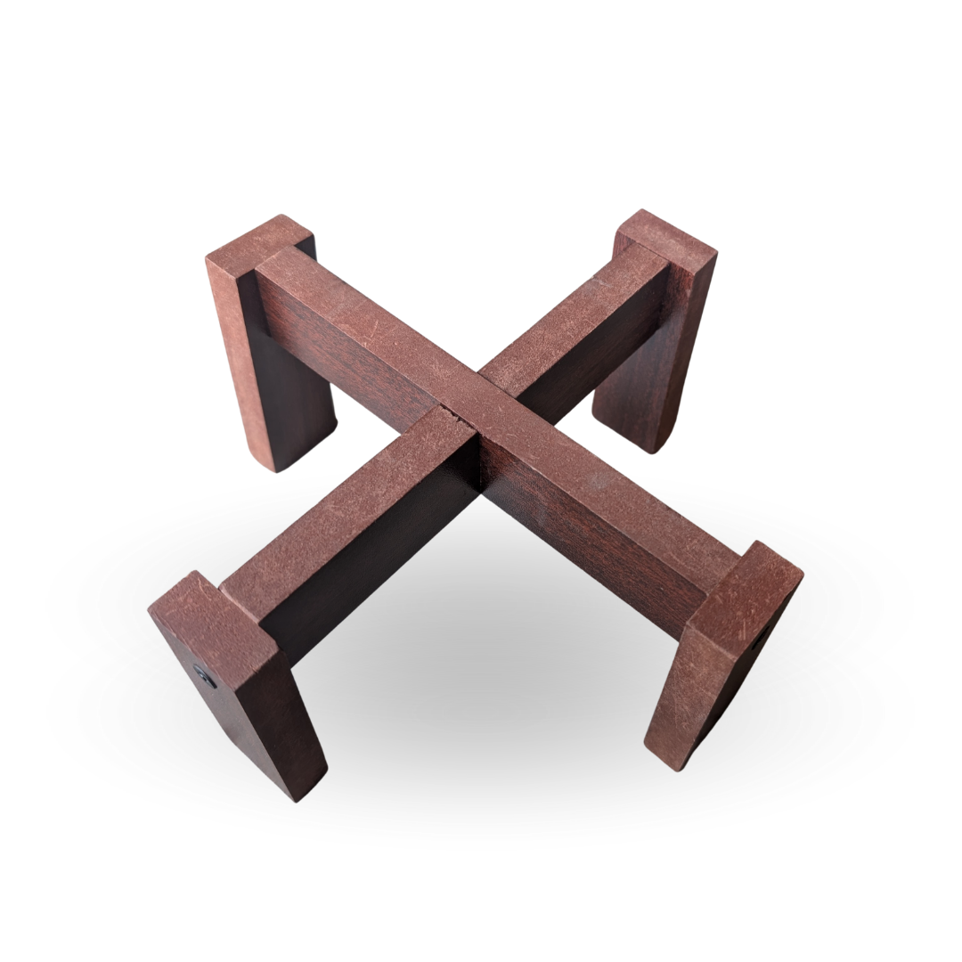 Pot Stand - side view - handcrafted copper