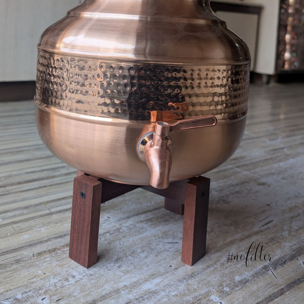 Pot Stand - detail view - handcrafted copper