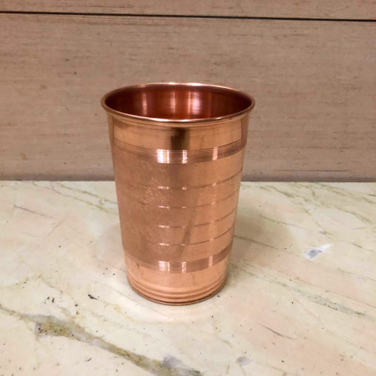 Copper Tiranga Glass – Ayurvedic Pure Copper Drinking Glass | Handcrafted | Diamond Touch Finish